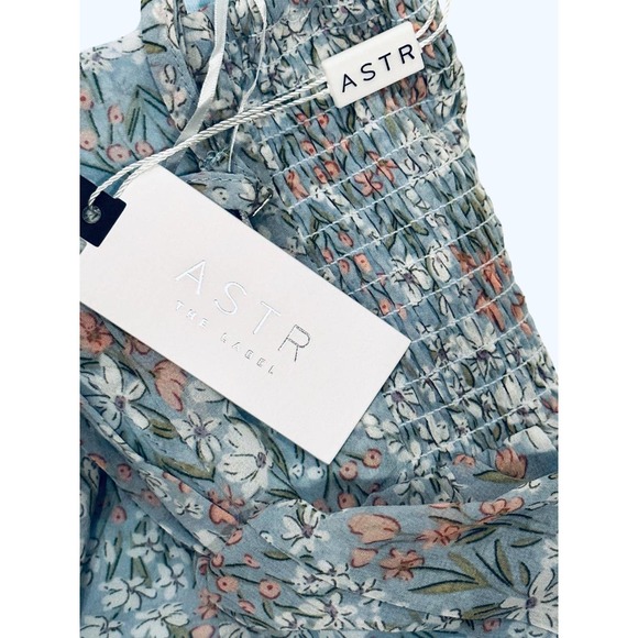 ASTR The Label Women's Flutter Strap Floral Tiered Maxi Dress in Light Blue - Picture 7 of 7